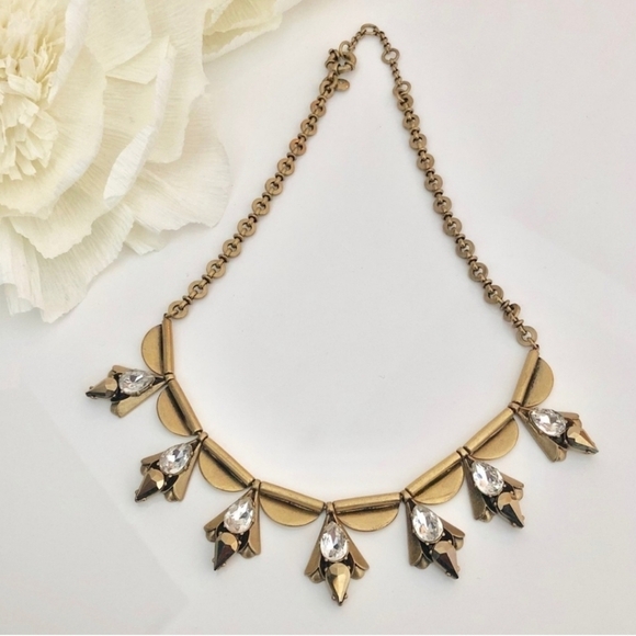 Vintage J CREW Gold, Diamond/Stone Statement Necklace - Picture 3 of 5